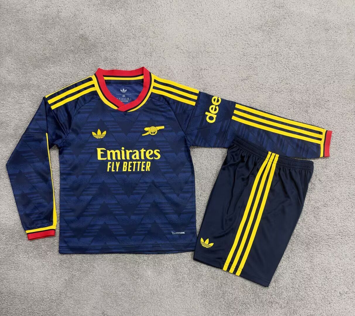 Kids-Arsenal 26/27 Away Dark Blue Long Soccer Jersey
